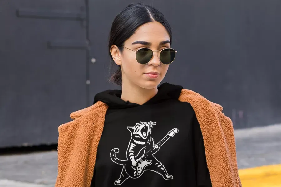 Trendy women’s cat graphic hoodie