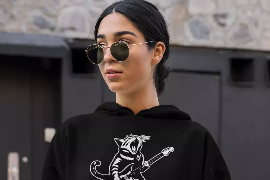 Trendy women’s cat graphic hoodie
