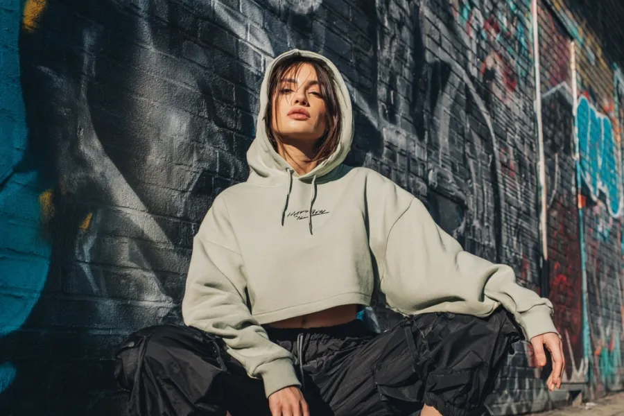 Cat Themed Crop Top Hoodies